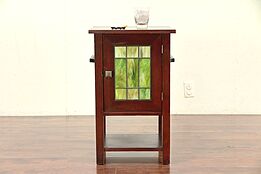 Craftsman Chairside Humidor Smoking Stand, Stained Glass Lake Side Crafts #30049