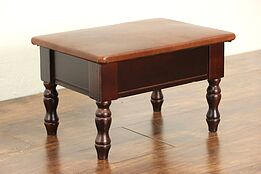 Leather Upholstered Footstool with Storage Underneath