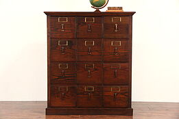 Pine 12 Drawer 1910 Antique Standard Size File Cabinet