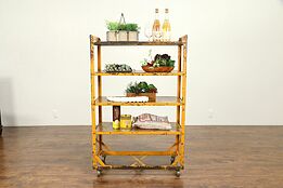 Iron Industrial Salvage Vintage Shelf Unit, Bookcase, Wine or Pantry Rack #31042