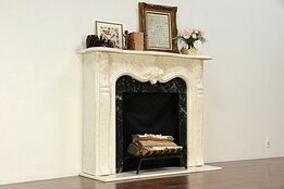Classical Faux Marble Architectural Salvage Vintage Fireplace Mantel #29796