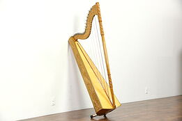 Paraguayan Hand Carved Traditional Folk Harp, 37 Strings & Case