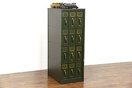 Steel Industrial Antique 12 Drawer Office File Cabinet, Pat. 1911