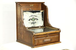 McCaskey File, 1900 Antique Oak Patented Countertop Collector Cabinet