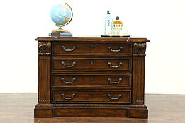Traditional Carved Lateral File or Credenza, Signed Sligh Laredo 2009
