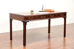 Traditional Vintage Walnut Library Table or Writing Desk, Mt. Airy #29870