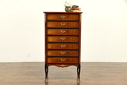 Rosewood Banded Vintage Lingerie Semainier, Music Cabinet, Jewelry Chest  #32371