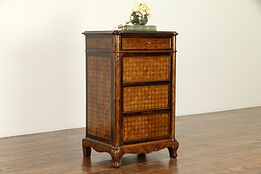 French Antique Rosewood Marquetry Nightstand, End Table or Pedestal #32566