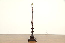 Classical Carved Mahogany Antique 1920 Floor Lamp #32577