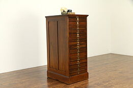 Pine Antique 15 Drawer Printer or Collector File Cabinet #32741