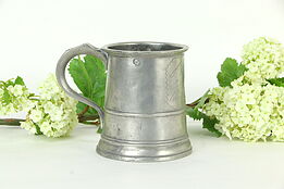 Victorian Antique English Pewter Pint Mug or Tankard Pizzey Cheltenham B7 #33431