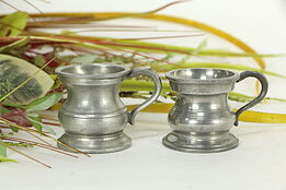 Victorian English Pewter Pair of Small Mugs or Tankards, 20 & 1/24 #33446