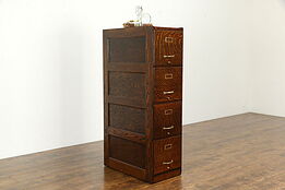 Oak Antique 4 Drawer Weis Office File Cabinet  #34278