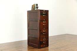 Birch Antique 4 Drawer File Cabinet, Lanning Chicago #34280
