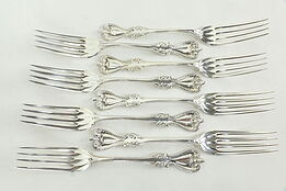 Towle Old Colonial Sterling Silver Set of 8 Dinner Forks, One Shorter #34477