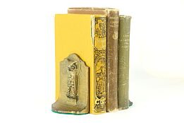 Pair of Owl & Moon Antique Bookends #34590