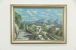 Mediterranean Town Landscape Original Oil Painting, Salvaty 42" #33606