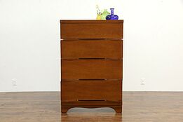 Midcentury Modern Oak 1960 Vintage Chest or Dresser #34876
