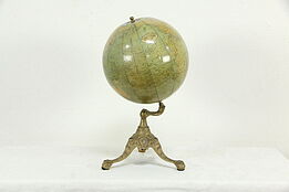 Rand McNally Antique Globe of the World, Iron Clawfoot Stand #35119