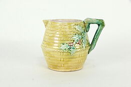 Victorian Antique Majolica Hand Painted Cream Pitcher  #35269