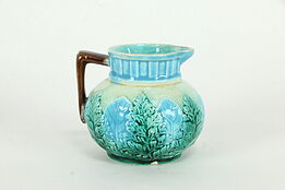 Victorian Antique Majolica Hand Painted Cream Pitcher #35270