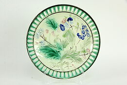 Majolica Antique Hand Painted Embossed Pierced 8" Plate #35284