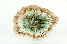 Victorian Majolica Begonia Antique 8" Leaf Plate, Chip  #35530