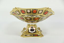 Traditional Imari Royal Crown Derby Square Footed Centerpiece Bowl #35555