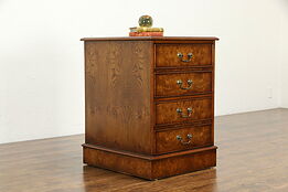 Leather Top 2 Drawer Vintage English Legal or Letter Size File Cabinet #35651