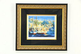 Les Felouques Mediterranean Sailboats Artist Print Christine Oberthur 19" #34847