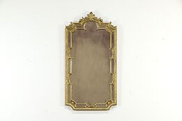 Baroque Design Vintage Hall Mirror, Gold Pierced Frame #35084