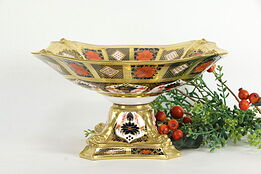 Traditional Imari Royal Crown Derby Square Footed Centerpiece Bowl #35978