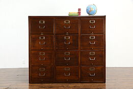 Oak Antique12 Drawer Office Legal or Letter Size File Cabinet, Remington  #35928