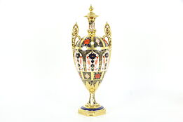 Old Imari Footed Urn with Handles, English Royal Crown Derby  #36552