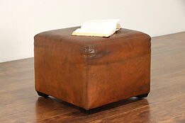 Leather Vintage Hassock, Foot Stool or Bench, Ralph Lauren #36432