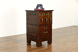 Oak Antique 4 Drawer Stacking Office or Library File Cabinet Yawman NY #36621