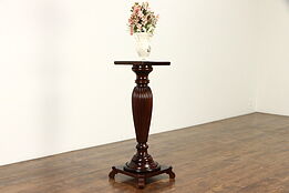 Classical Antique Carved Cherry Revolving Sculpture Pedestal Plant Stand #34531