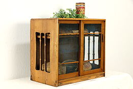 Miniature Antique Farmhouse Kitchen Pantry Pie Safe, Screen Doors #35108