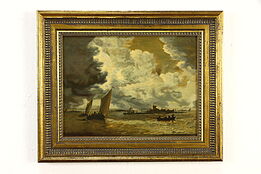 Nautical Scene after Jan van Goyen, Vintage Dietz Replica Germany 23" #36696