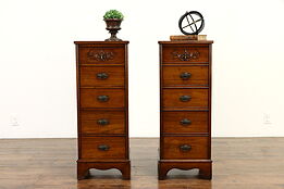 Traditional Pair of Vintage Walnut Nightstands or End Tables #36878
