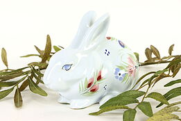Henriot Quimper Signed Rabbit Sculpture, Hand Painted Brittany, France #36653