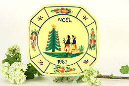 HB Quimper Signed Plate, Hand Painted Brittany, France #37154