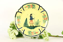 HB Quimper Signed Plate, Hand Painted Brittany, France #37156