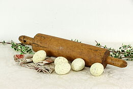 Antique Farmhouse Hand Carved Wooden Kitchen Rolling Pin #37231