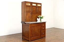 Hoosier Oak Cupboard Antique Farmhouse Kitchen Pantry Cabinet, Wilson #37422