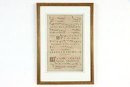 Musical Manuscript Antique 1700's Latin, Double Side Custom Frame 21" #37664