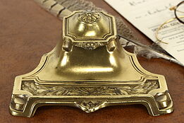 Embossed Covered Antique Inkwell, Porcelain Liner, Germany #38071