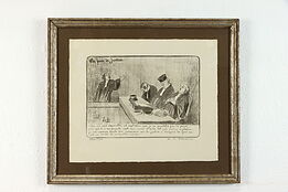 Les Gens de Justice 322/500 Antique 1848 Etching Print Signed Daumier 19" #37573