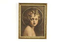Light of the World Baby Jesus Antique Print Bosseron Chambers 13 1/2" #38331