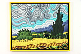 After Van Gogh, Wheat Fields with Cypresses Print, Bruce Bodden 32" #38792